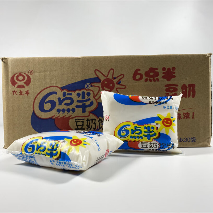 6点半豆奶饮料经典儿时原味早餐奶六点半豆浆怀旧饮料整箱180ml24袋