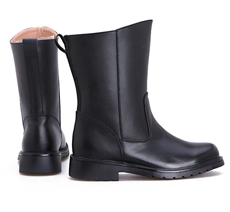 靴男冬季保暖真皮秋马靴士雪地马丁靴中筒加绒羊毛军靴加厚高筒皮靴