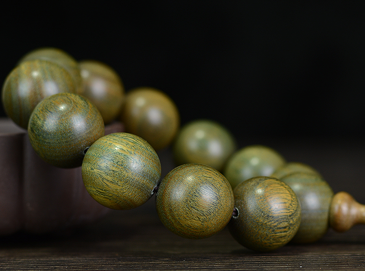 【品质保障】huayin绿檀手串20檀香木文玩手链男女情侣饰品木质老料