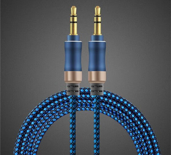 唱吧话筒安卓oppo手机全民k歌音频线35mm圆头公对公连接线录音用蓝色4