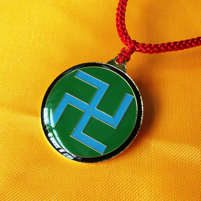 圣诞节元旦礼物3黄铜万字符阴阳鱼太极八卦图吊坠汽车挂件挂坠0843一