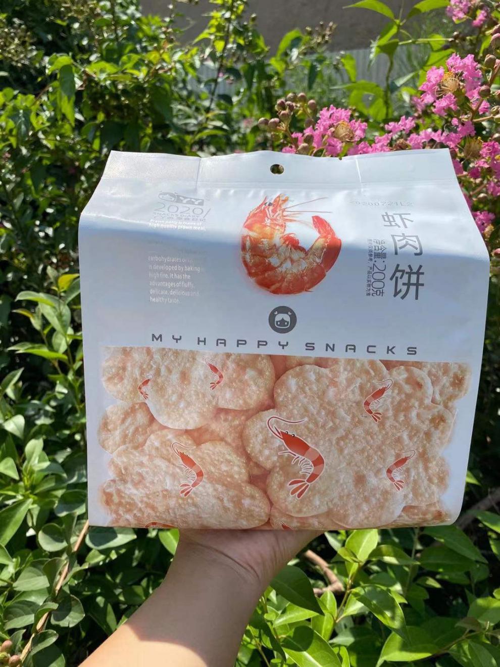 丫丫虾肉饼雪米饼宝宝营养辅食袋装200g非油炸儿童零食雪花饼 丫丫虾