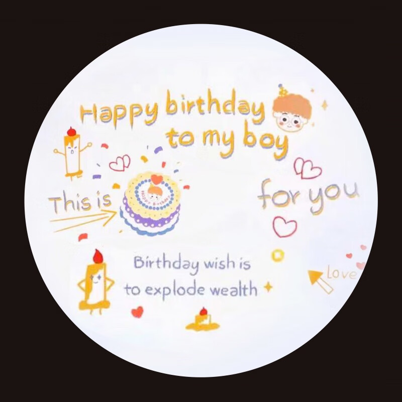 生日装饰男孩布置女孩生日快乐投影灯投影仪小型ins派对气氛拍照道具