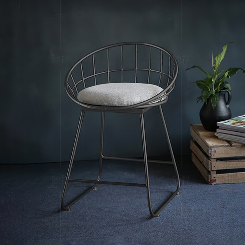 北欧吧台椅高脚凳高脚椅北欧轻奢吧台椅拍照酒吧椅吧凳靠背吧椅收银