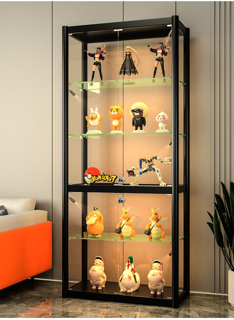 玩具柜展示柜乐高高达模型陈列柜家用奖杯玩具摆件收纳透明玻璃柜子