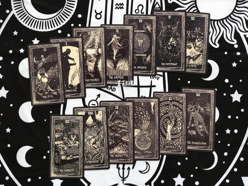 棱镜塔罗牌 prisma visions tarot 耀光塔罗桌游卡牌 黑白棱镜(单牌无