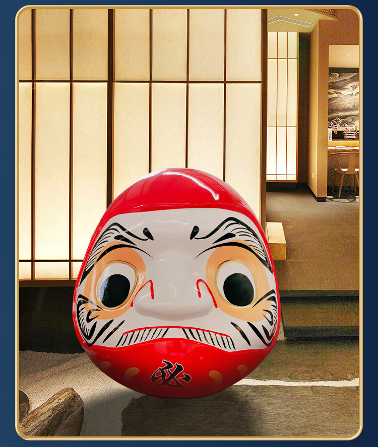 日式达摩摆件雕塑大摆件日式风格居酒屋烧肉日料店门头玻璃钢装饰品