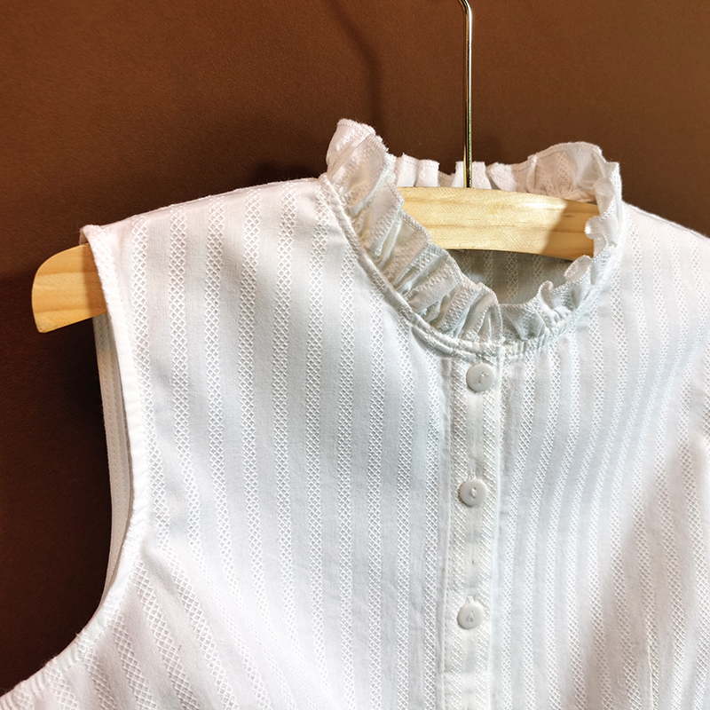 南极人品牌专卖秋冬大码纯棉立领方领假领子女百搭假领衬衫装饰黑白色