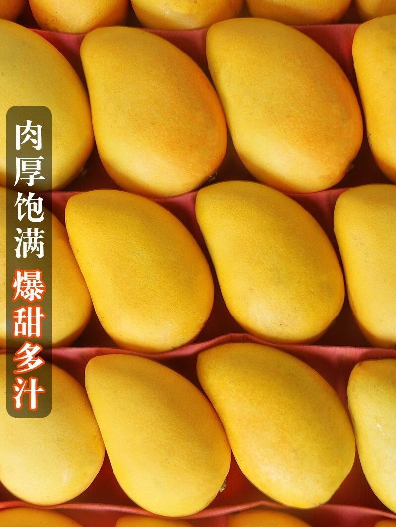 正宗海南小台芒小台农芒果整箱十年山地老树果皮薄无丝更香更甜中果