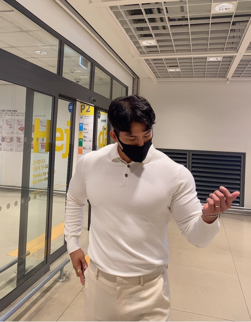 gekm私人健身教练服男纯棉长袖运动polo衫弹力肌肉健身衣工作健身服