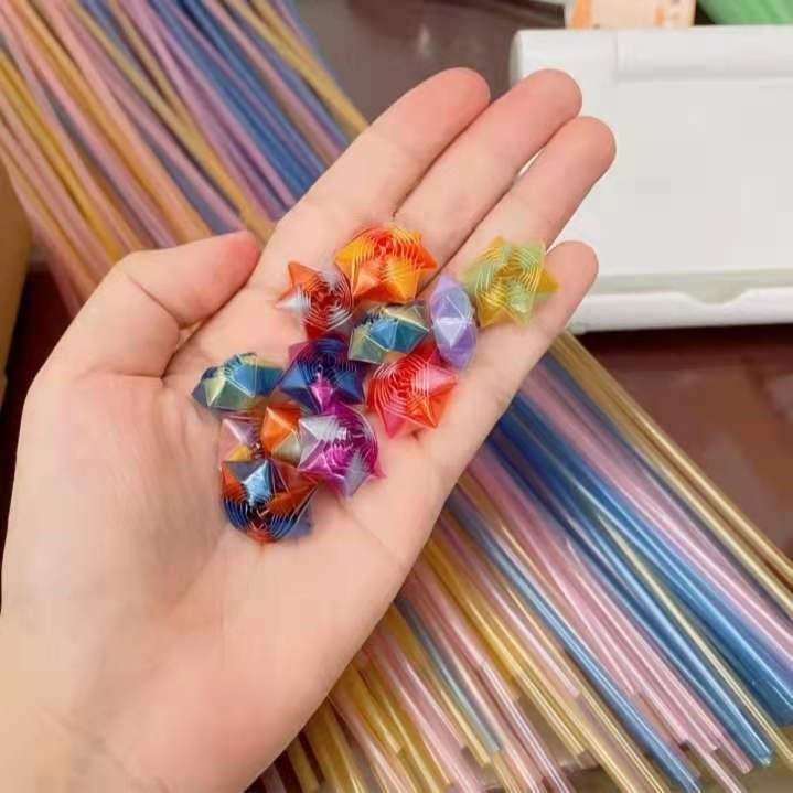 折星星软管星星管吸管星星条折纸夜光专门的纸小五角星塑料管折叠