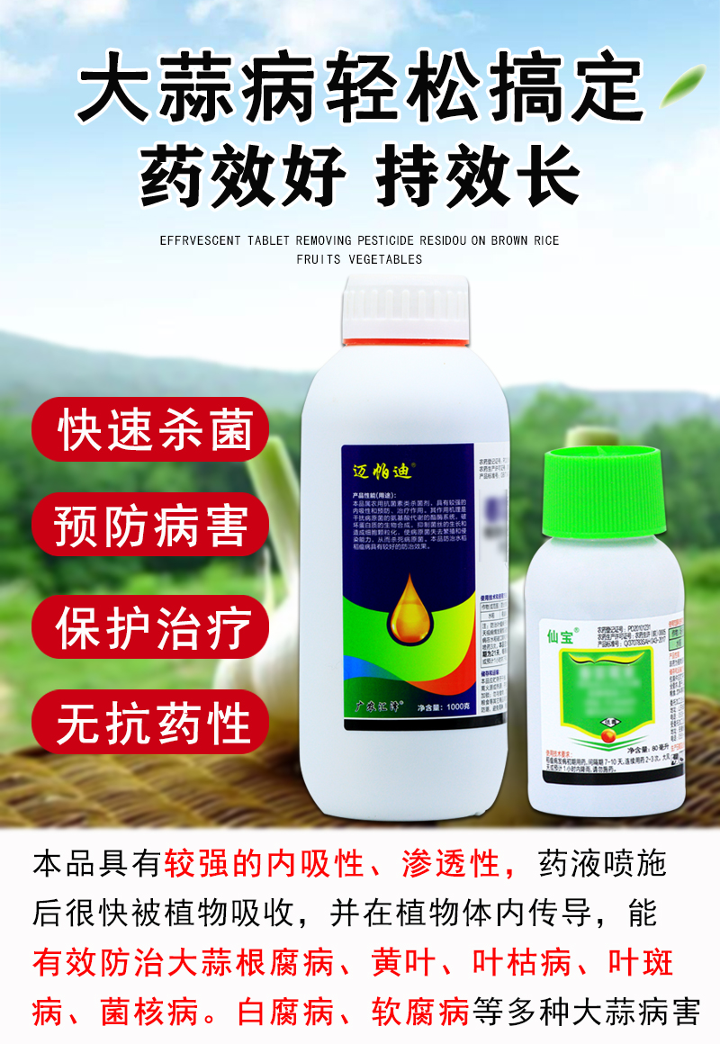 大蒜专用农药根腐病紫斑病叶枯病软腐病疫病锈病防病药大蒜杀菌剂