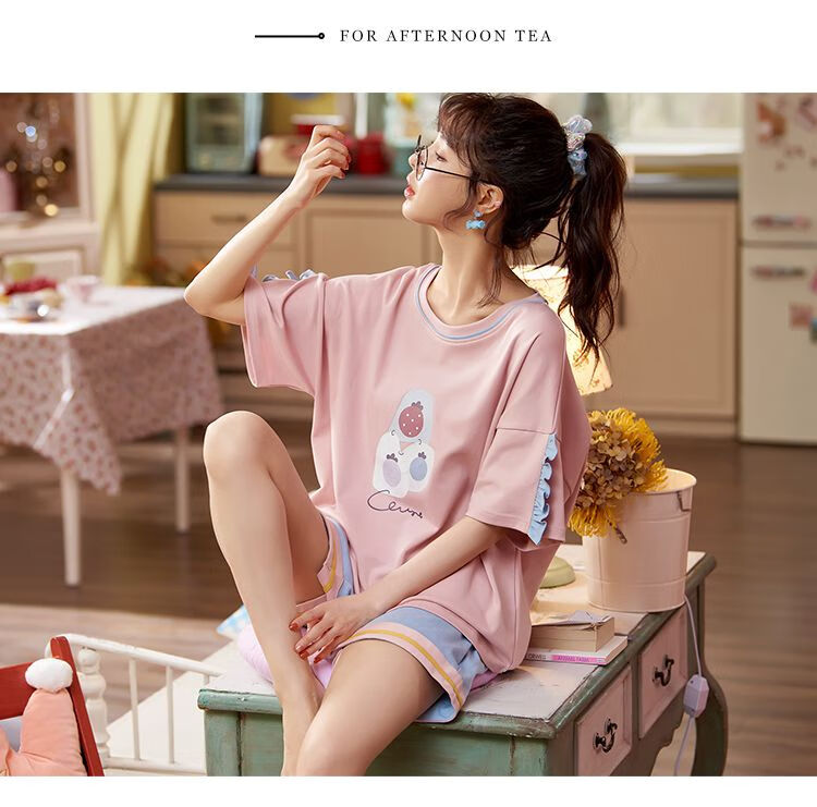 初中生女孩睡衣家居服2022少女睡衣12-15岁女孩初中学生13夏天18短袖