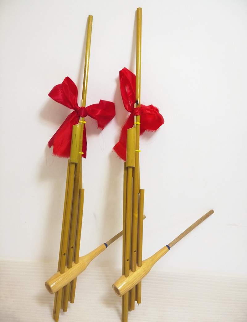 民族乐器芦笙云南贵州苗族手工竹制大小号六管六音芦笙 中号无声道具