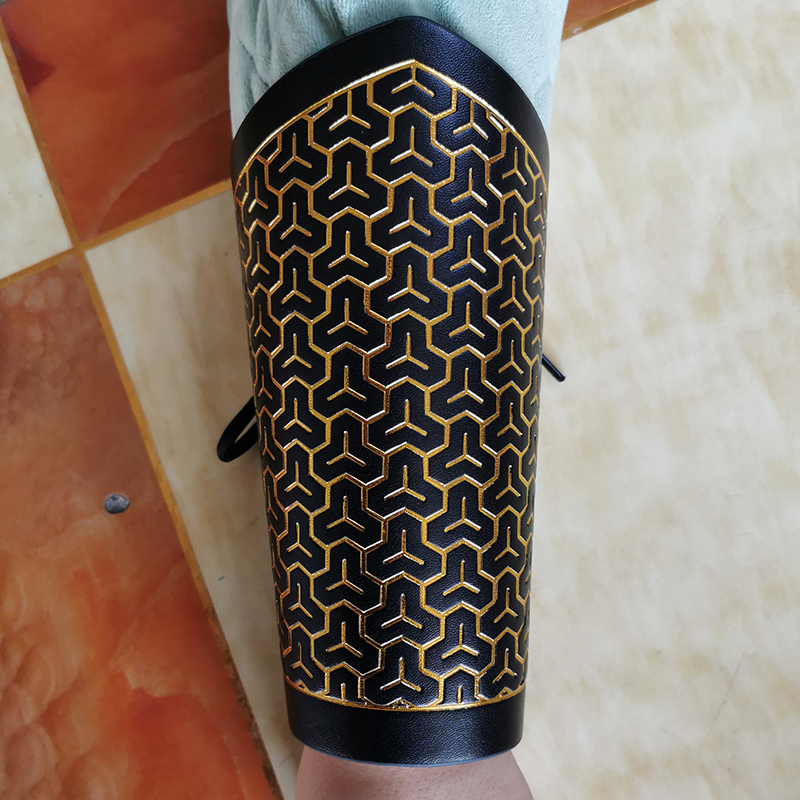 古风护腕束袖明制汉服刺绣锦衣卫飞鱼服男武侠配饰山文甲皮革护臂流