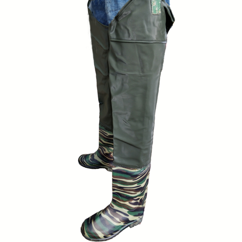 下水渔鞋稻田插秧靴落田水鞋软底加厚耐磨过膝齐腰水裤半身下田水袜子