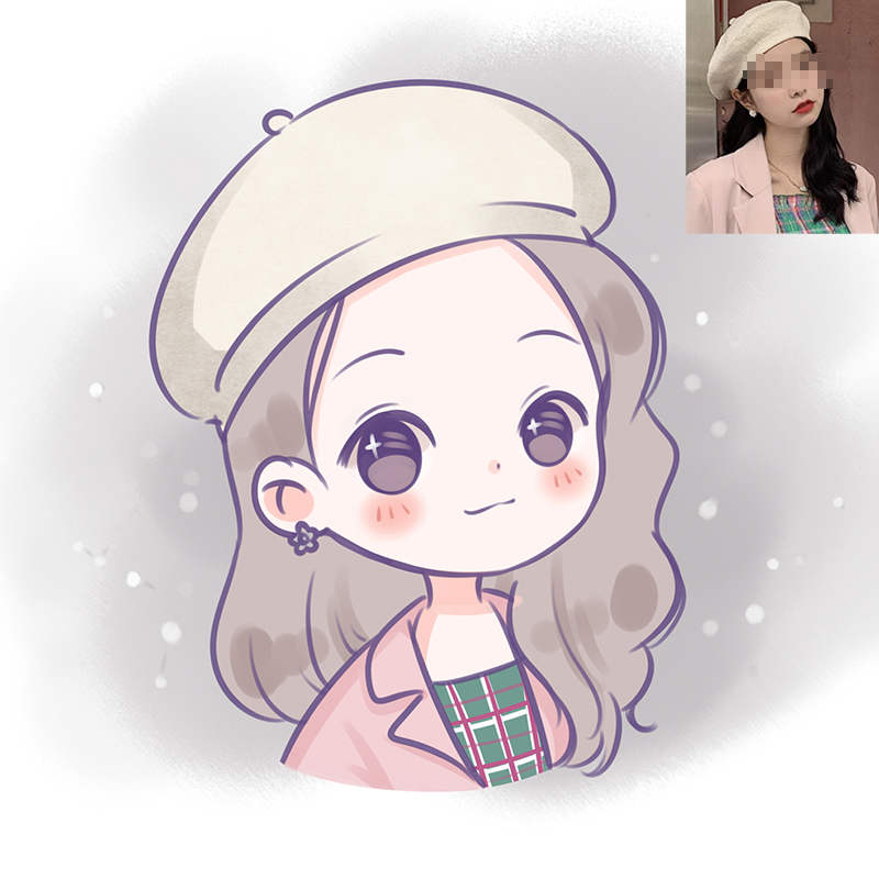 q版手绘头像画卡通真人照片动漫人像漫画头像定制情侣画像约稿可心风
