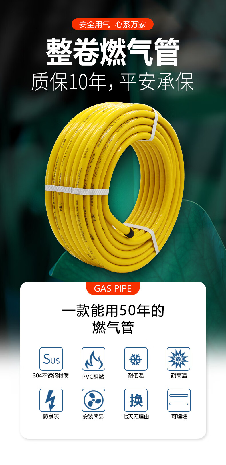 定制天然气管304不锈钢燃气管道专用金属波纹管3分4分煤气管防爆软管4