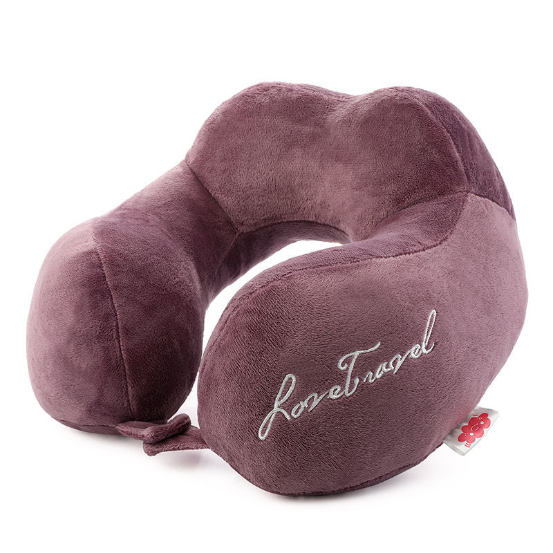 fadice型枕颈椎护脖子形枕头便携旅行男女礼物坐车飞机睡觉 紫色驼峰