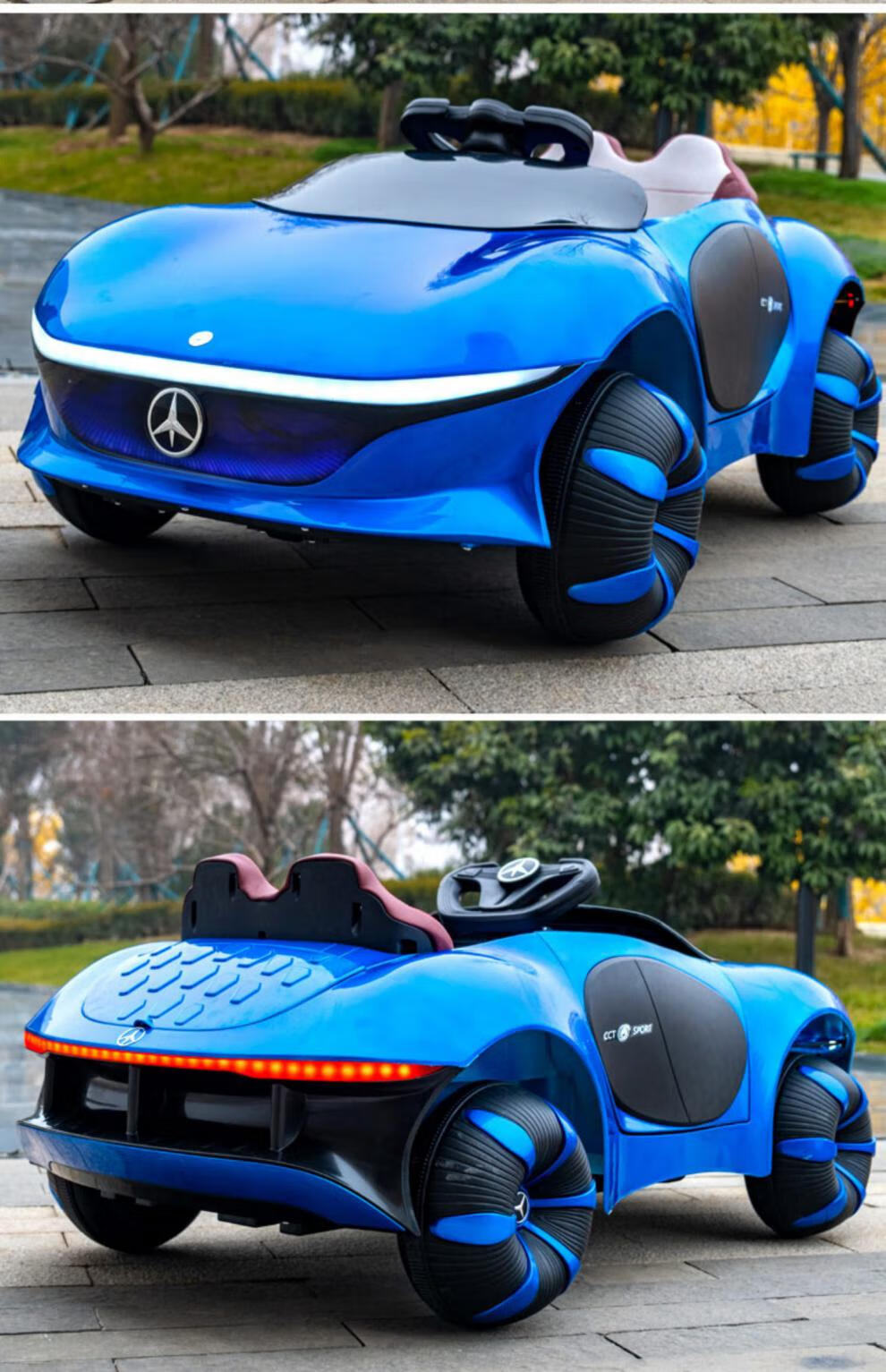 【轻奢高端】儿童电动汽车四轮四驱双人遥控玩具车男女孩可坐超大童车