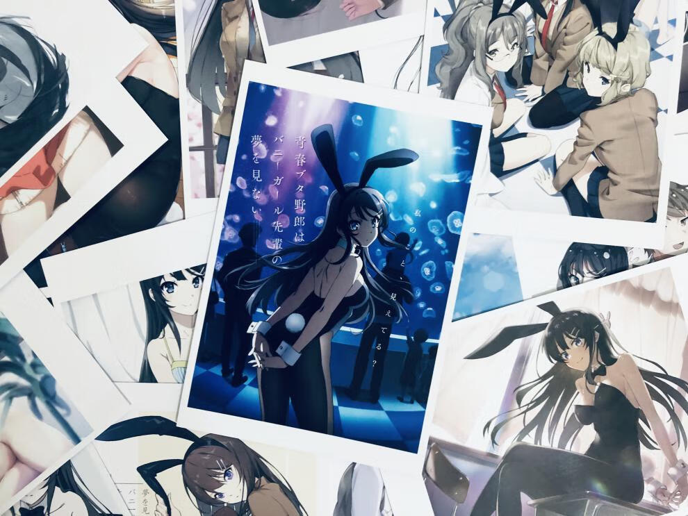 青春猪头少年兔女郎学姐相片海报墙贴挂画明信片樱岛麻衣周边定制 a3