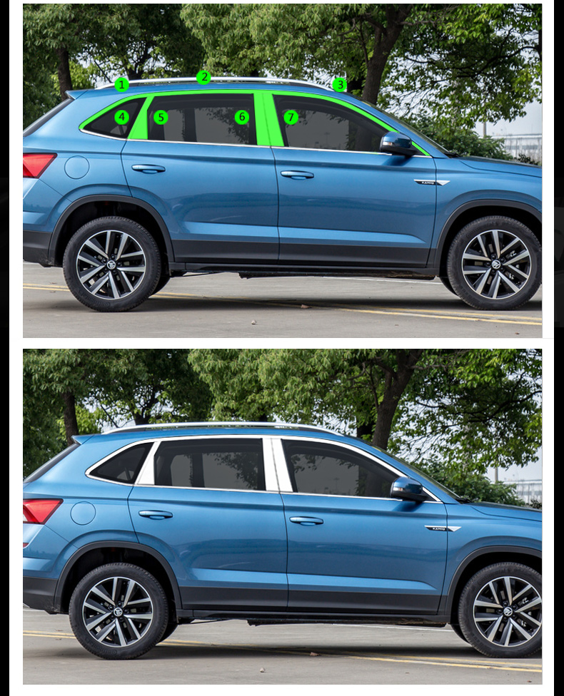 专用于斯柯达柯米克车窗亮条 改装柯米克不锈钢车窗饰条装饰改装雨眉