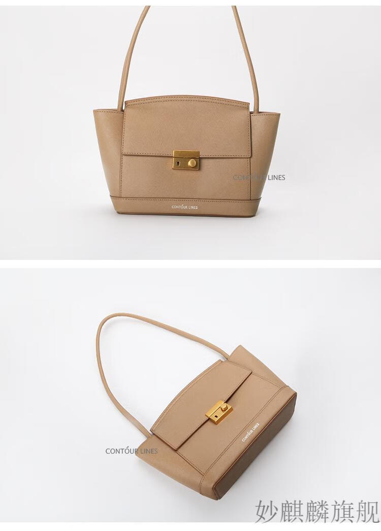 七夕礼物感小众花园包 contourlines单肩小众托特包包女通勤白色手提