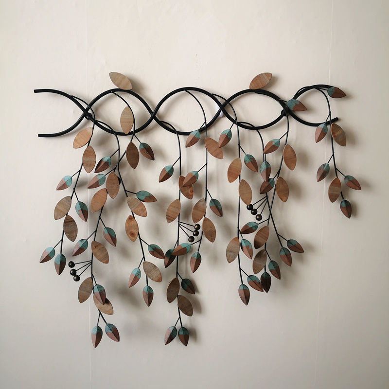 美式铁艺装饰挂件走廊墙面树枝壁挂创意餐厅墙饰免打孔过道挂墙上