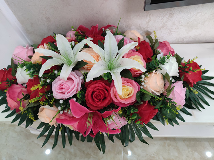 仿真花会议桌花长桌摆花商务塑料会议室台花摆设装饰假花演讲绢花100