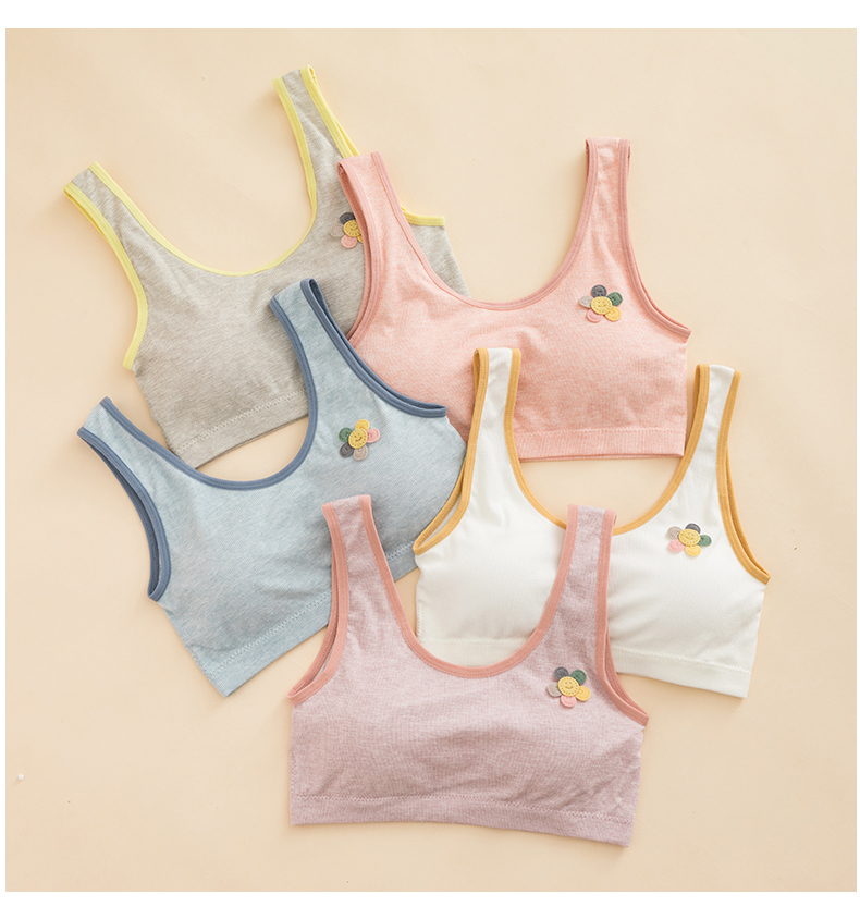 珂梵图少女发育期内衣小学生初中高中生宽肩带儿童小背心女童内穿文胸