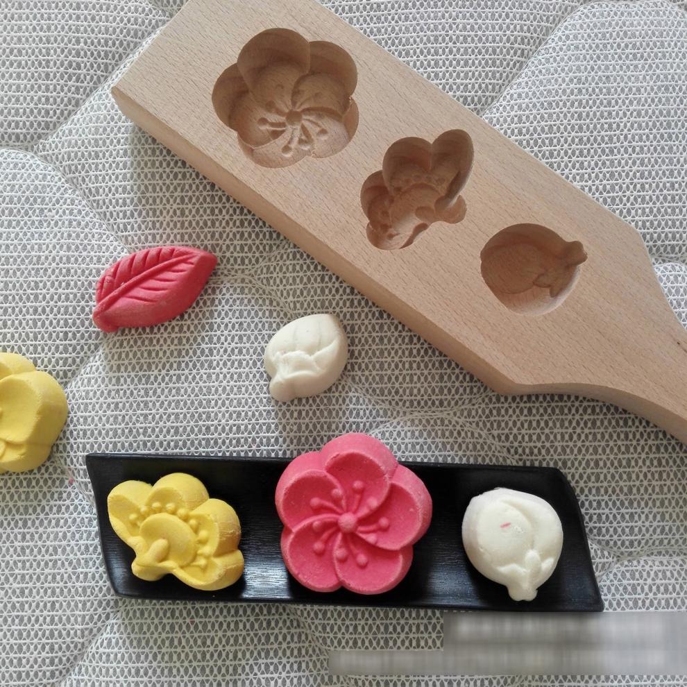 日式和果模花馒头模具面食花样花馍手工糕点压花模型青团花叶模子儿童