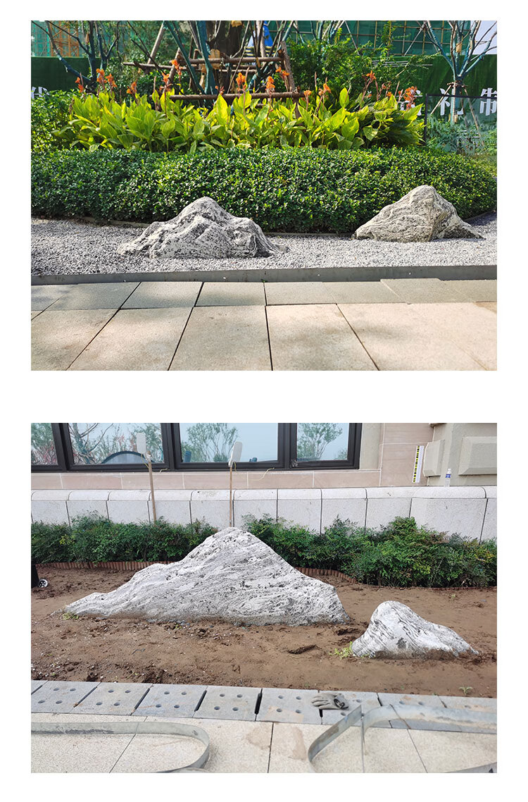 石雕雪浪石切片造景山石假山景观石组合泰山室内庭院山水大型摆件 .