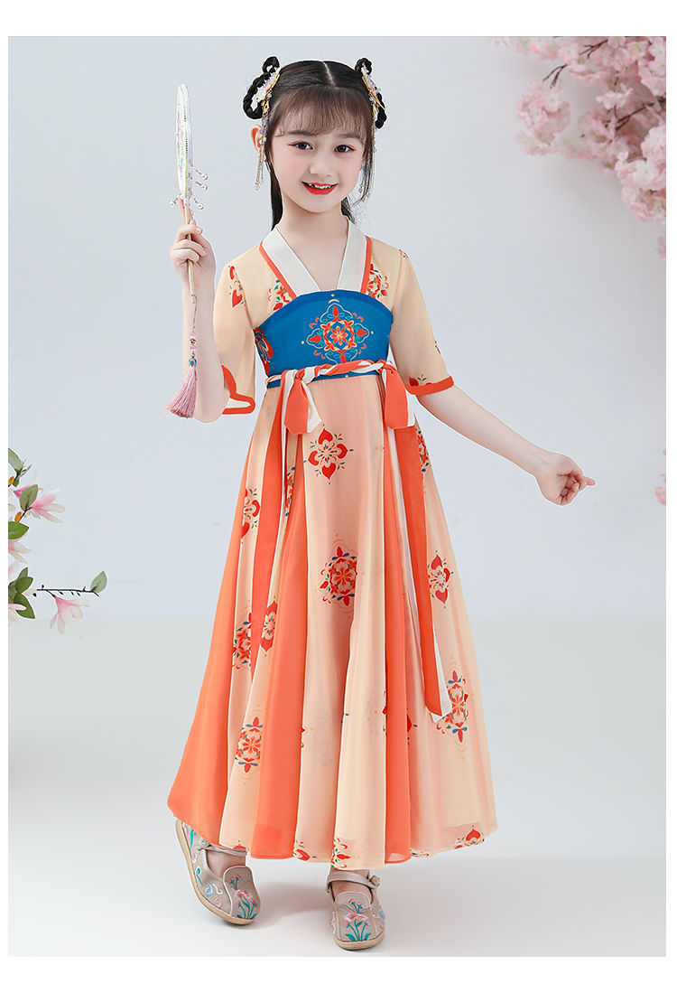 民族服装儿童夏天古装女童连衣裙古风女装超仙气小孩汉服学生小女孩