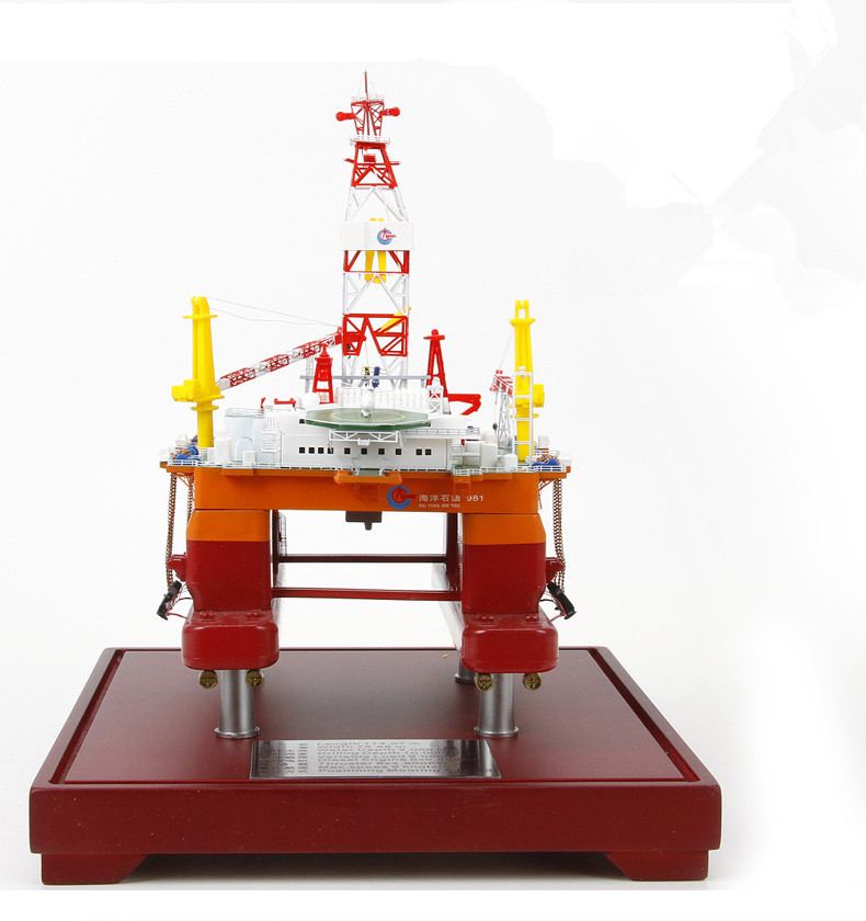 钻井平台模型981深水半潜式成品海洋石油合金仿真摆件收藏 1:700 981