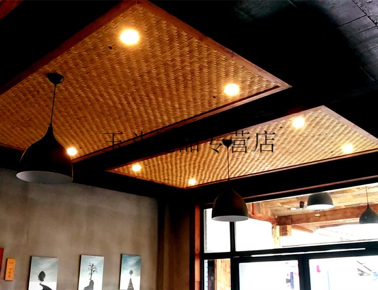 装修竹席碳化装修竹席手工席子吊顶墙面工程装饰用竹篾编防腐防蛀复古
