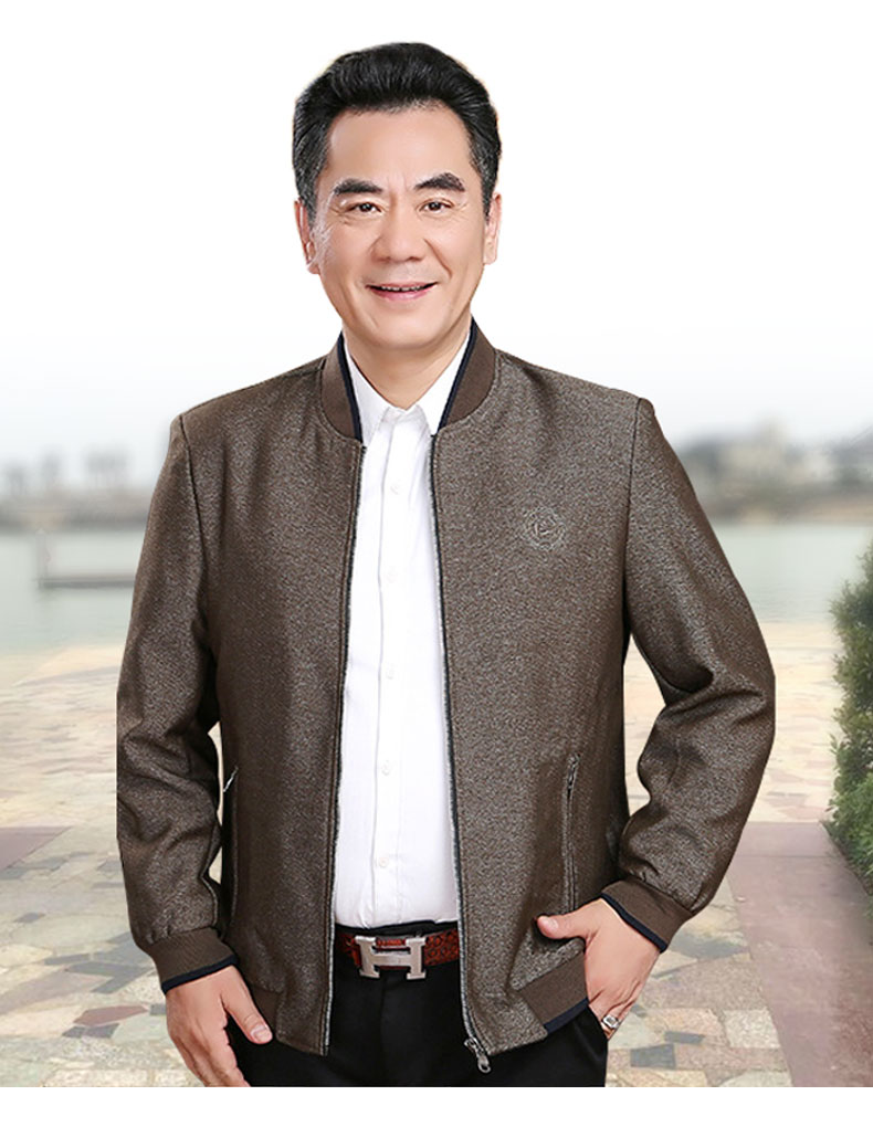 中老年男装外套秋装外套中年夹克男春秋款上衣服60岁50中老年人秋冬