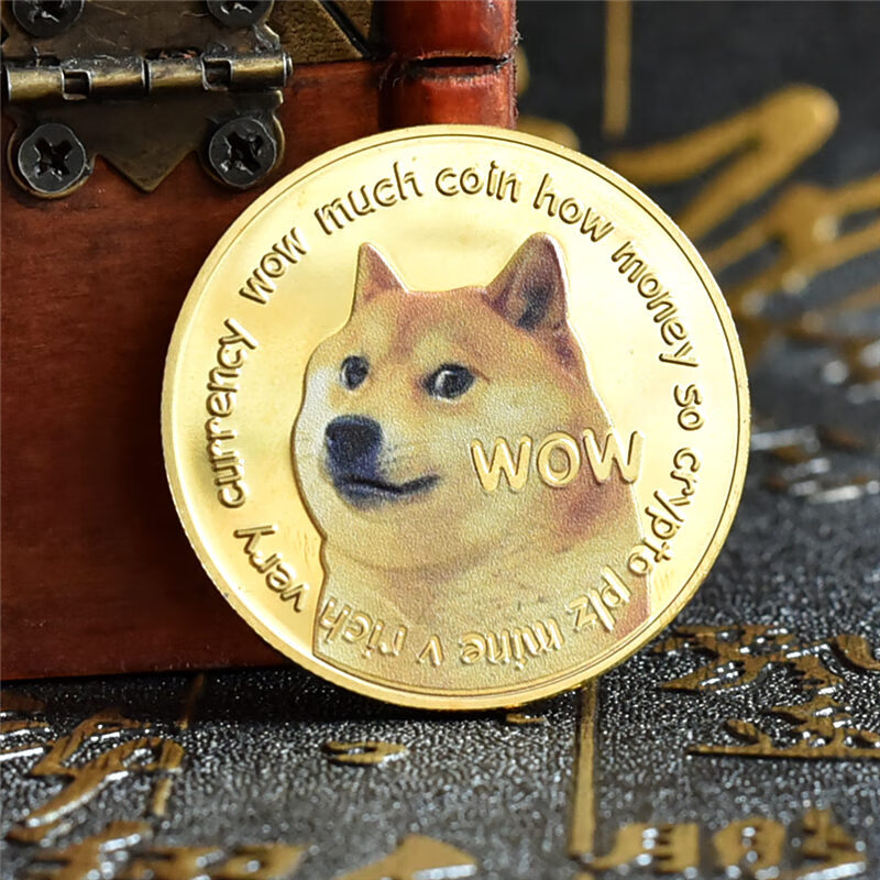 数字藏品狗狗币彩色立体浮雕纪念章硬币金属徽章虚拟币收藏礼品银d