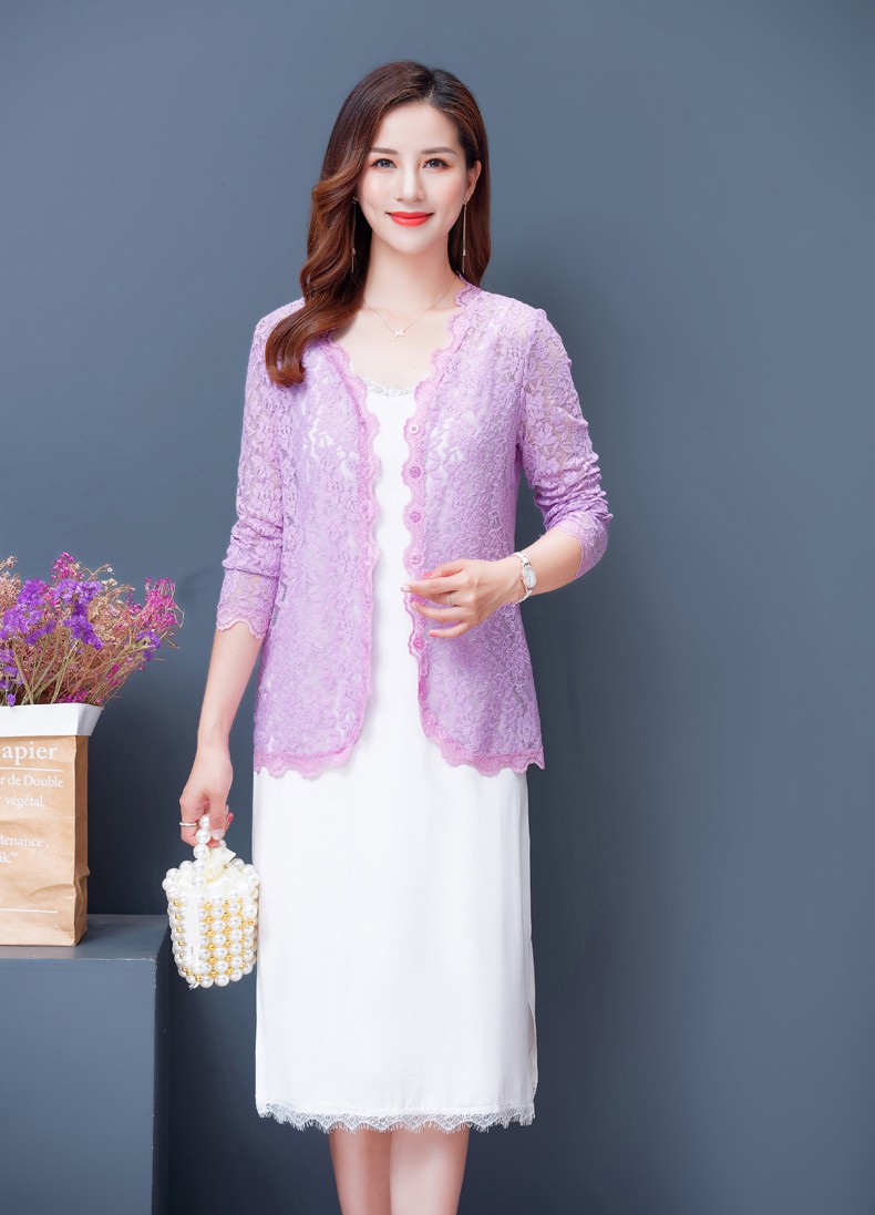 外套女矮个子带蕾丝雷丝新款春秋小披肩开衫外套夏季配群子旗袍外搭