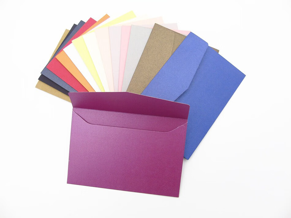 亚技100个6寸a6照片明信片贺卡彩色信封珠光纸信封邀请函定制 50个