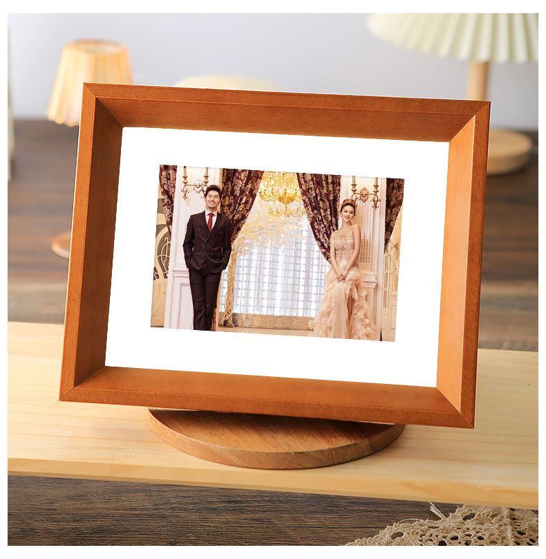 北欧ins风实木质相框摆台6寸7挂墙8洗照片a4简约画框相片定制相册深咖