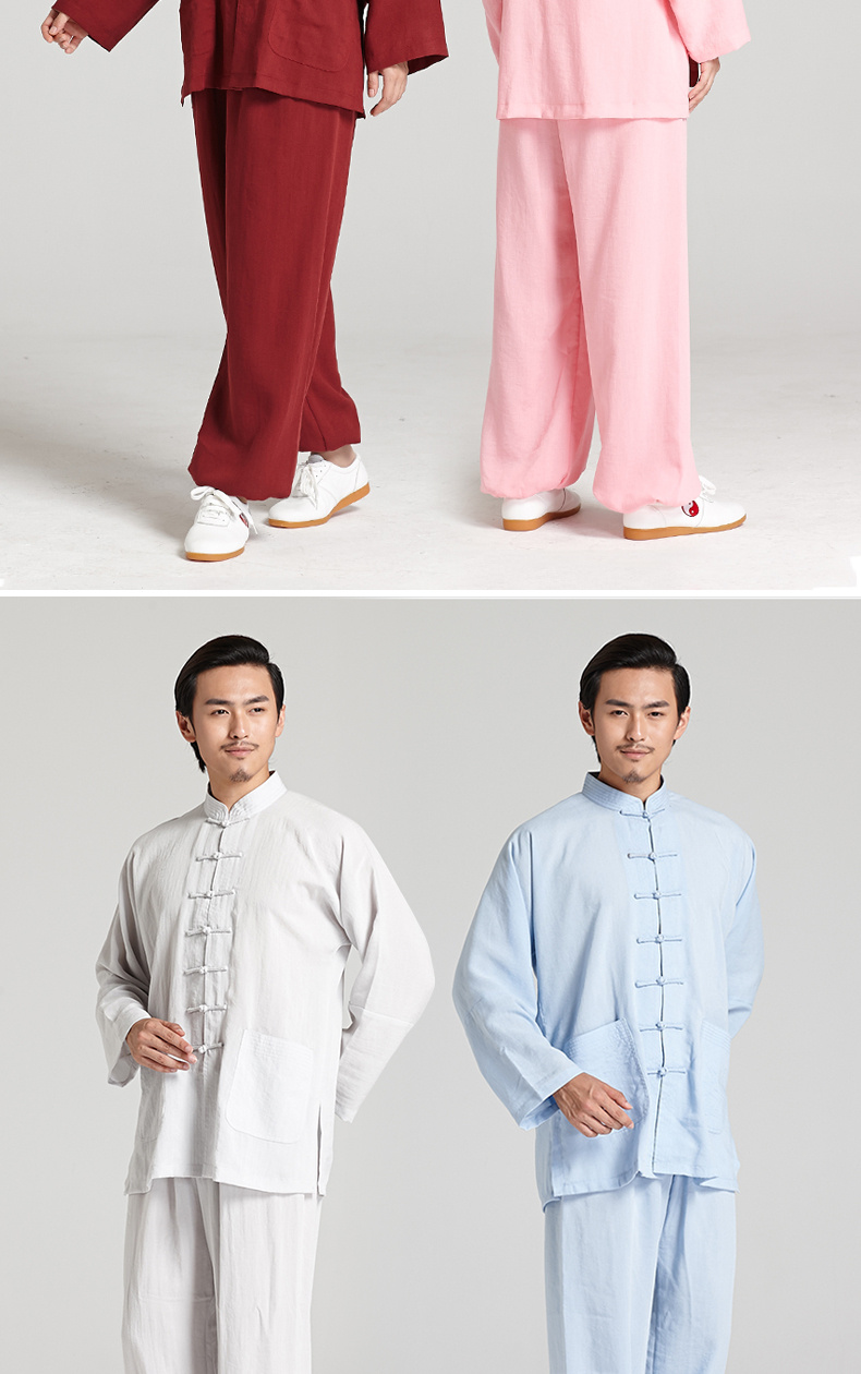 武极堂同款太极服亚麻2022春夏新款飘逸透气吸汗中老年晨练练功服太极