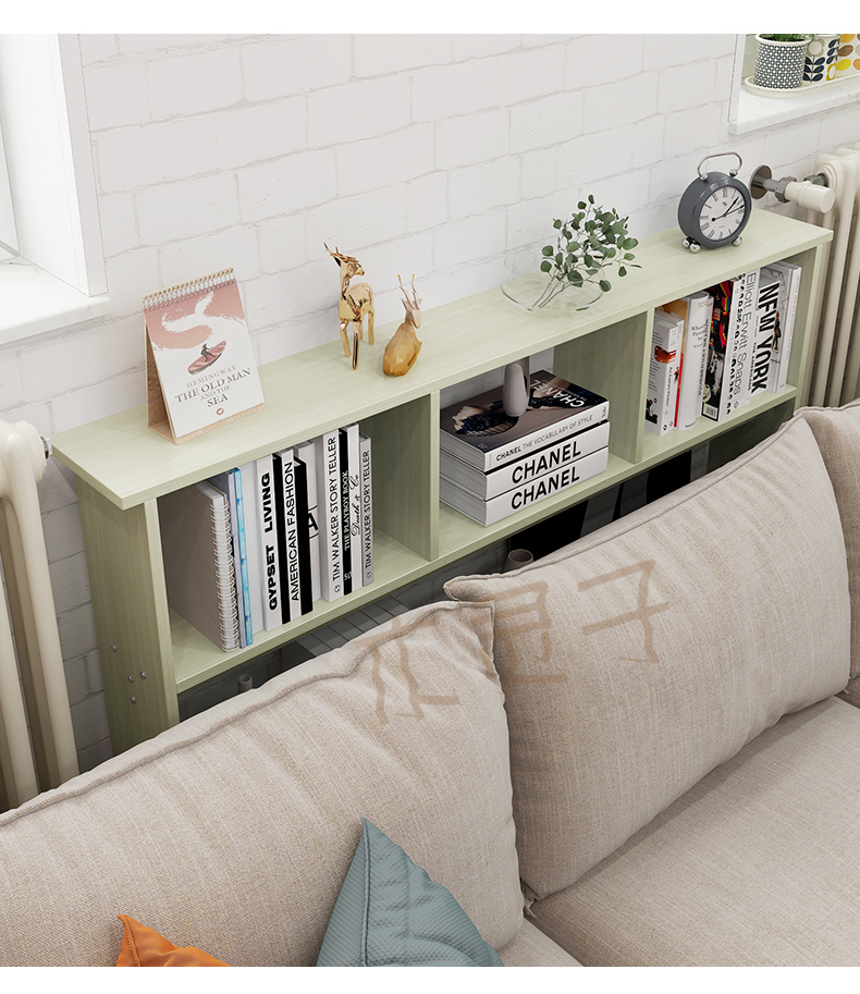 卧室床尾书架 床边柜夹缝柜卧室床尾缝隙窄床头沙发后边书架 120*15*