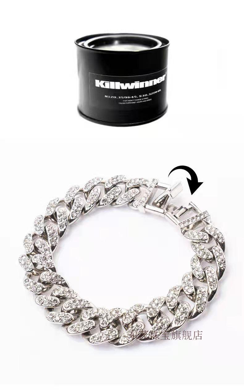 killwinner回到未来古巴手链多色双排镶钻情侣手链一对男手环女款送