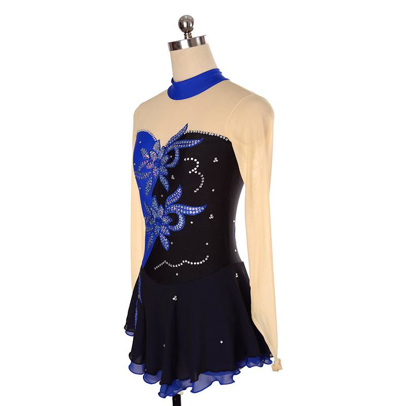 花样滑冰表演服福诺花样滑冰服溜冰服表演服定制儿童成人女童比赛裙子