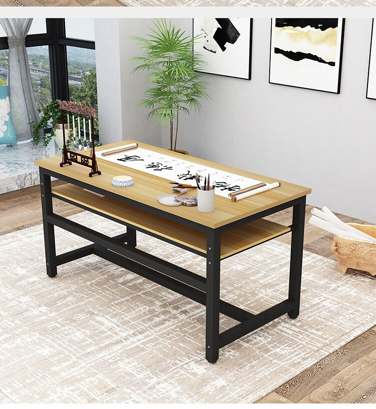 letsfun书法桌书画桌毛笔字桌简易桌子折叠桌椅家用国画书桌书法台