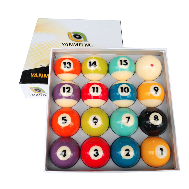 国产艳美雅独眼树脂水晶台球子美式黑8黑球十六彩标准大号球独眼大号