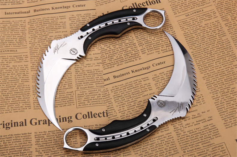 爪子弯刀毒蝎子鹰爪刀一体随身csgo战狼d2小刀虎爪子刀开刃防身刀具冷