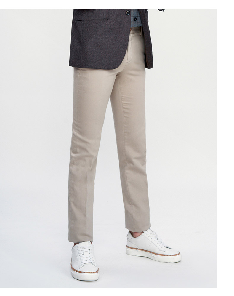 jodoll乔顿秋季新款休闲裤男卡其色中年直筒修身长裤子浅咖色38