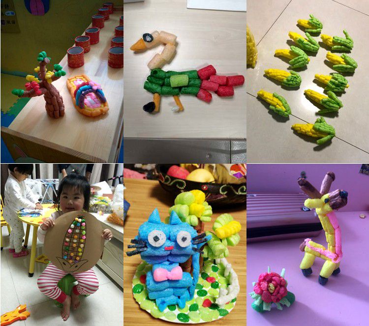 玉米粒手工diy魔法积木玩具儿童幼儿园材料粘贴创意制作diy魔法粒300