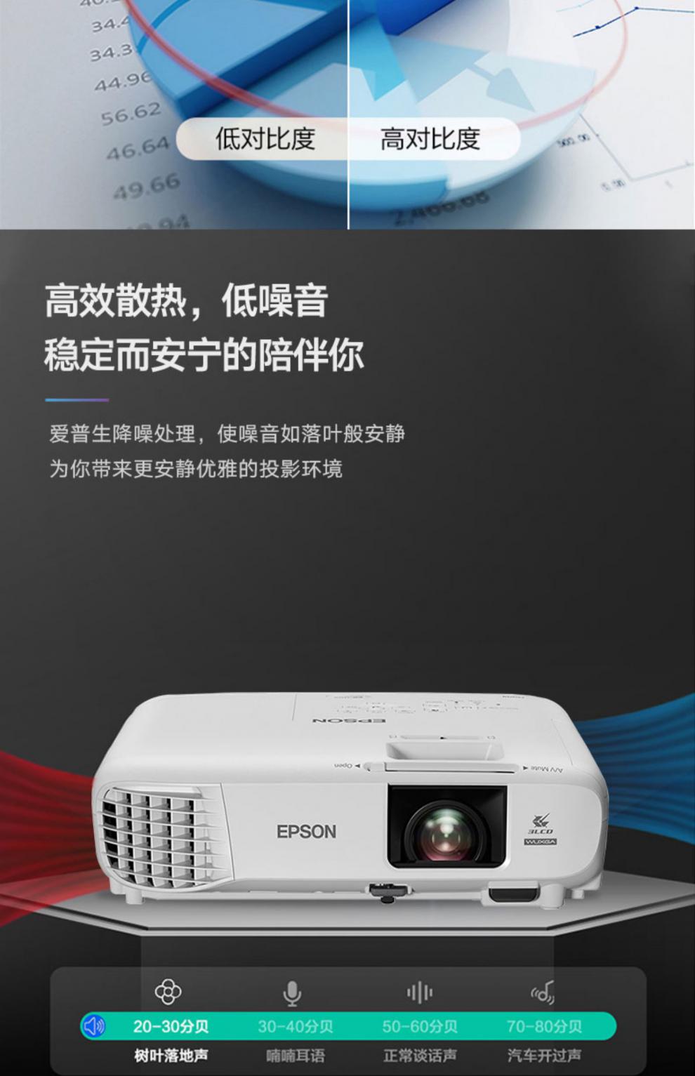 爱普生(epson)epsontw750投影仪1080p高清家用客厅家庭影院wifi线手机